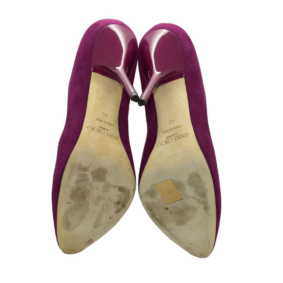 D0 Auth JIMMY CHOO Fuchsia Suede Stiletto Heels Pump Shoes Size 40 - Picture 7 of 7
